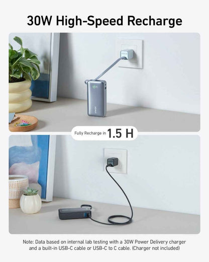 Anker Nano Power Bank (30W, Built - In USB - C Cable) - Cartsfy Inc.