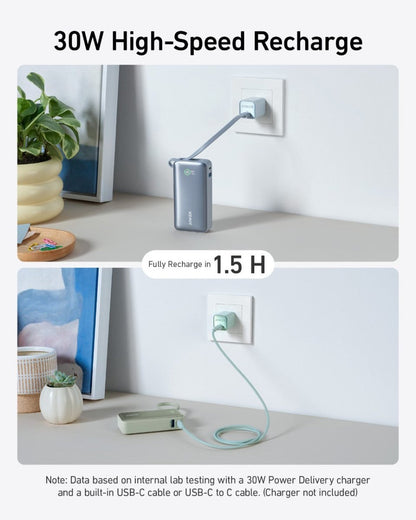 Anker Nano Power Bank (30W, Built - In USB - C Cable) - Cartsfy Inc.