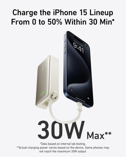 Anker Nano Power Bank (30W, Built - In USB - C Cable) - Cartsfy Inc.