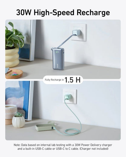 Anker Nano Power Bank (30W, Built - In USB - C Cable) - Cartsfy Inc.
