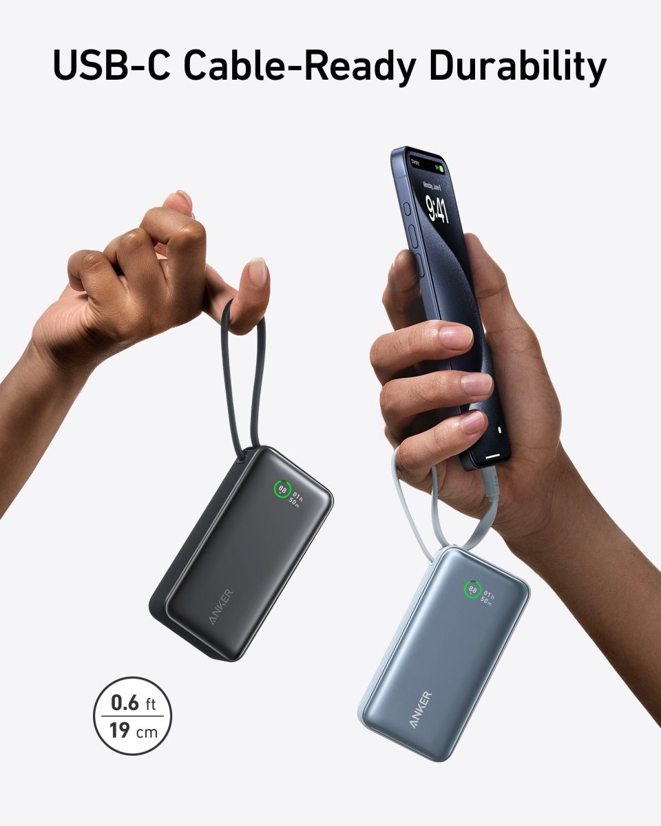 Anker Nano Power Bank (30W, Built - In USB - C Cable) - Cartsfy Inc.