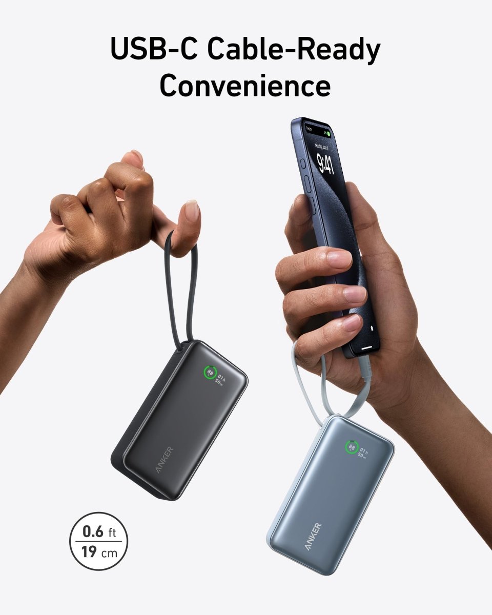 Anker Nano Power Bank (30W, Built - In USB - C Cable) - Cartsfy Inc.