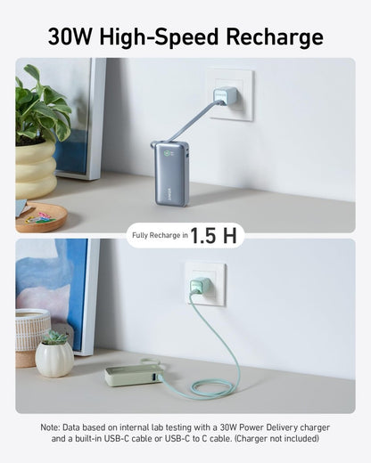 Anker Nano Power Bank (30W, Built - In USB - C Cable) - Cartsfy Inc.
