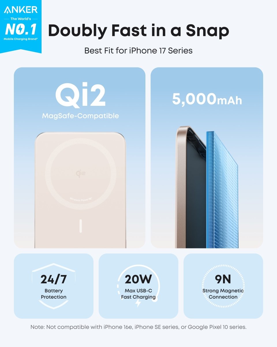 Anker Nano Power Bank (5K, MagGo, Slim) - Cartsfy Inc.