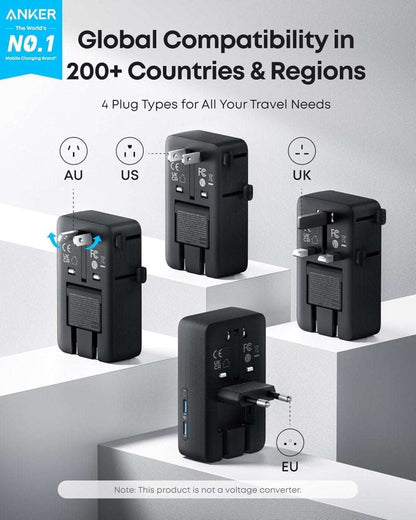 Anker Nano Travel Adapter (5-in-1, 20W, 1-Pack) Cartsfy Inc.
