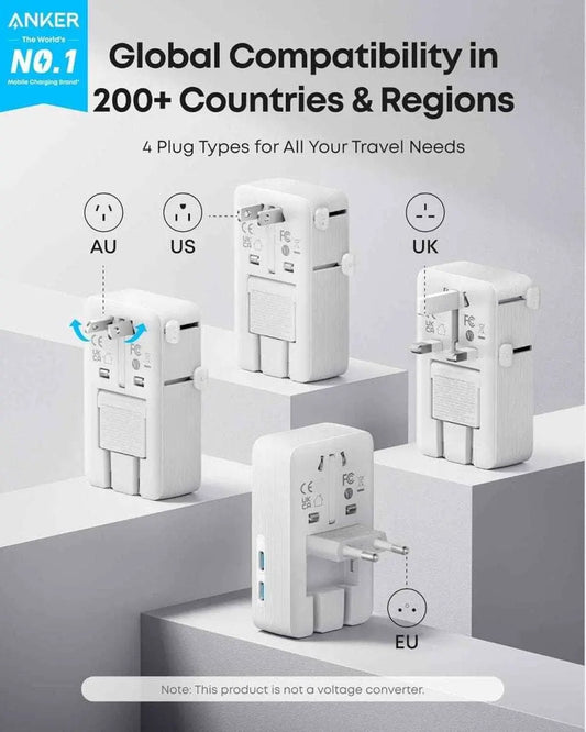 Anker Nano Travel Adapter (5-in-1, 20W, 1-Pack) Cartsfy Inc.