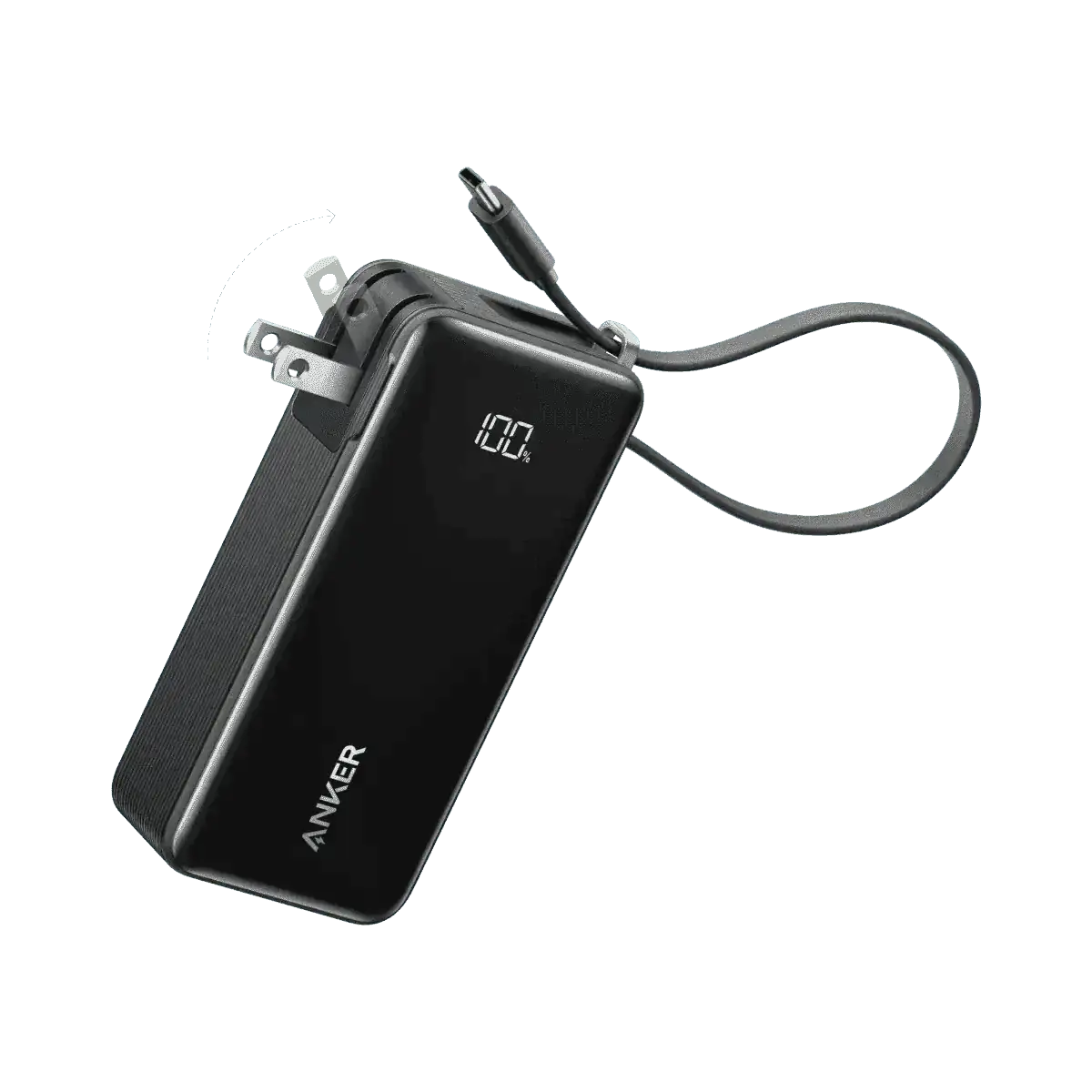 Anker Power Bank (10K, Fusion, Built-In Cable) with Dual Charging
