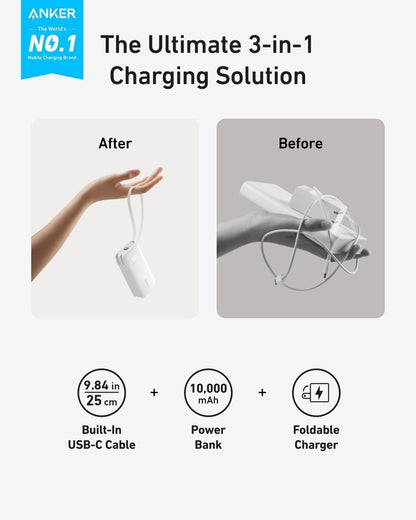 Anker Power Bank (10K, Fusion, Built - In Cable) - Cartsfy Inc.