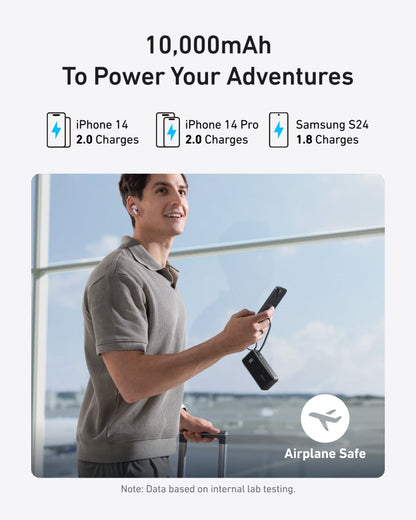 Anker Power Bank (10K, Fusion, Built - In Cable) - Cartsfy Inc.
