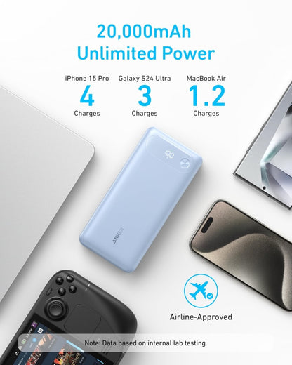 Anker Power Bank (20K, 87W, Built - In USB - C Cable) - Cartsfy Inc.