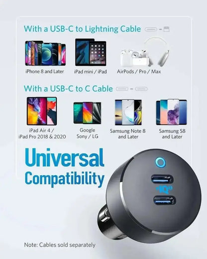 Anker PowerDrive III Duo USB-C Car Charger Anker Default Title Default Title-