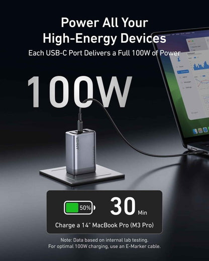 Anker Prime Charger (100W, 3 Ports, GaN) - Cartsfy Inc.