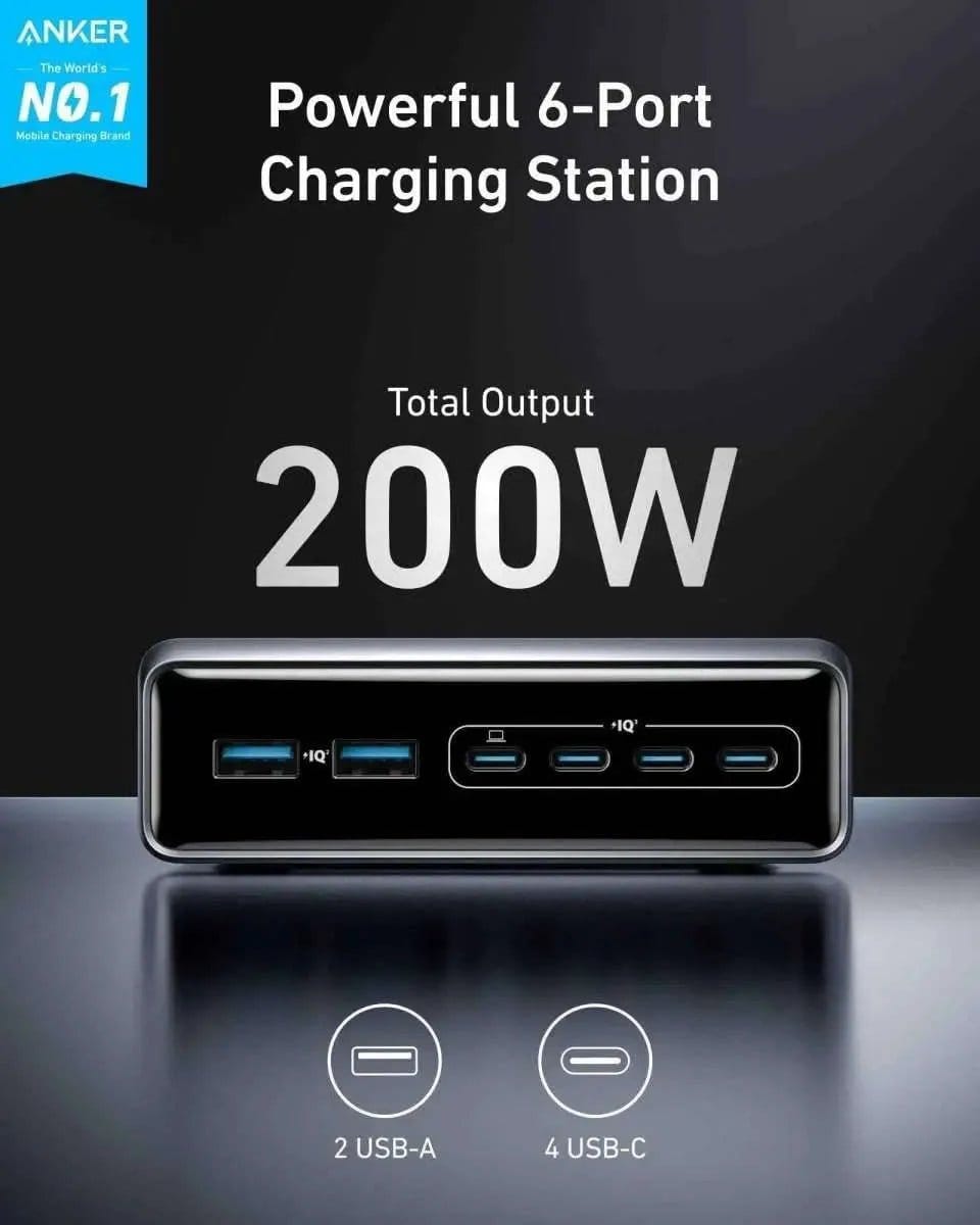 Anker Prime Charger (200W, 6 Ports, GaN) Anker Default Title Default Title-