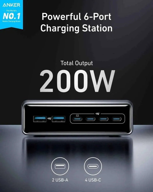 Anker Prime Charger (200W, 6 Ports, GaN) Anker Default Title Default Title-