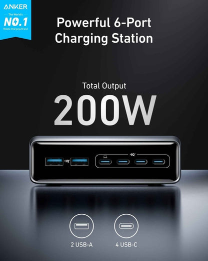 Anker Prime Charger (200W, 6 Ports, GaN) - Cartsfy Inc.
