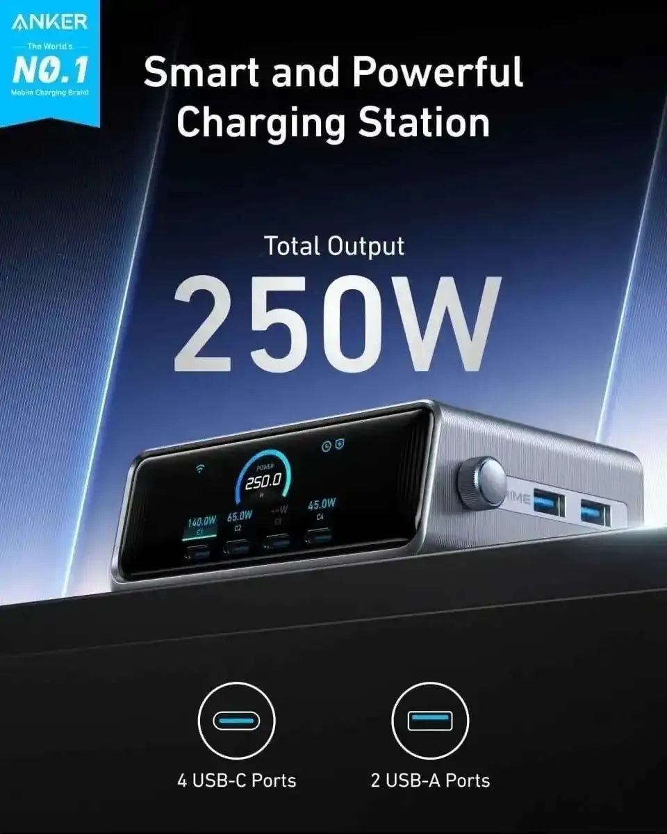 Anker Prime Charger (250W, 6 Ports, GaNPrime) Anker Default Title Default Title-