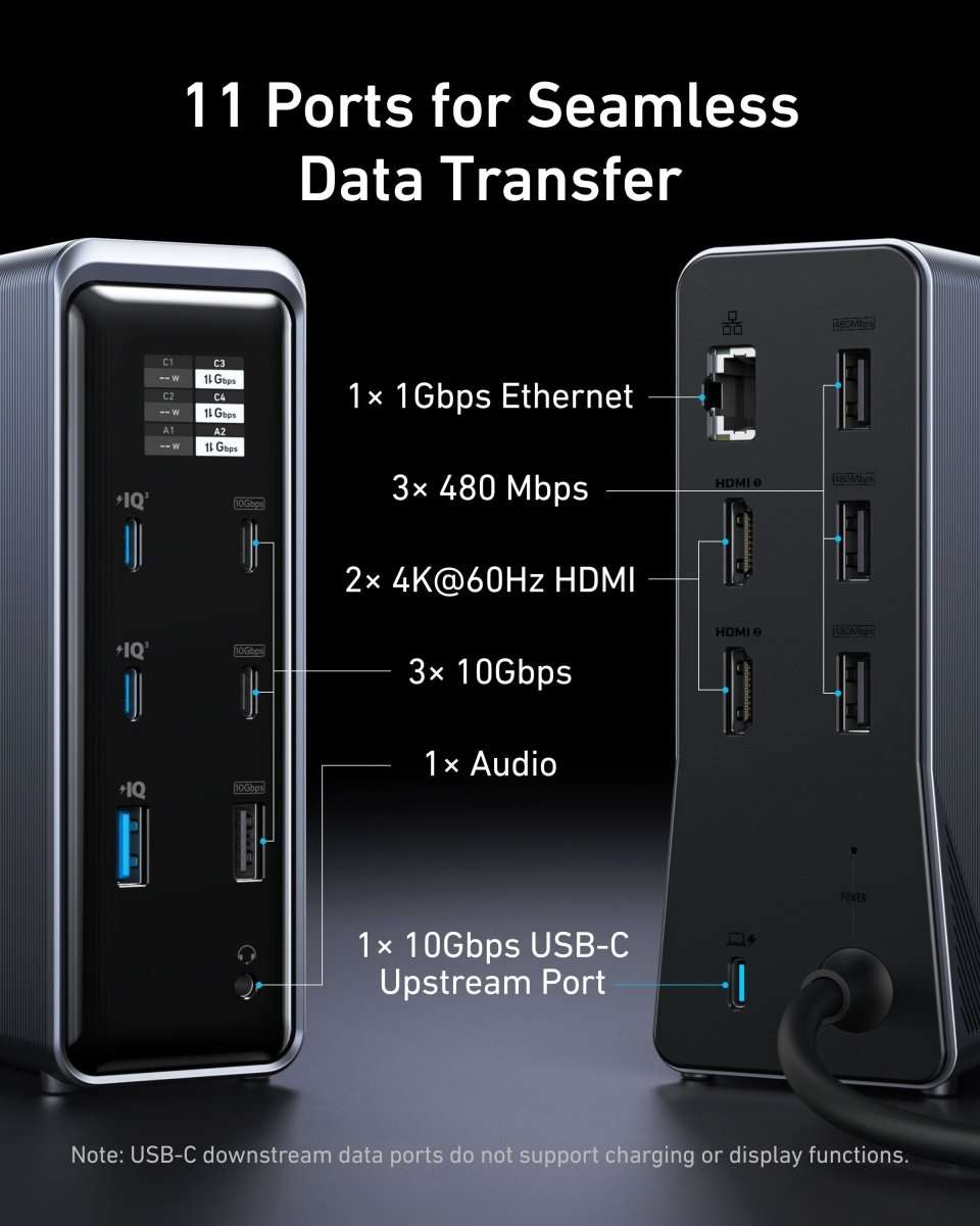 Anker Prime charging docking station with Ethernet, HDMI, USB-C and USB-A ports