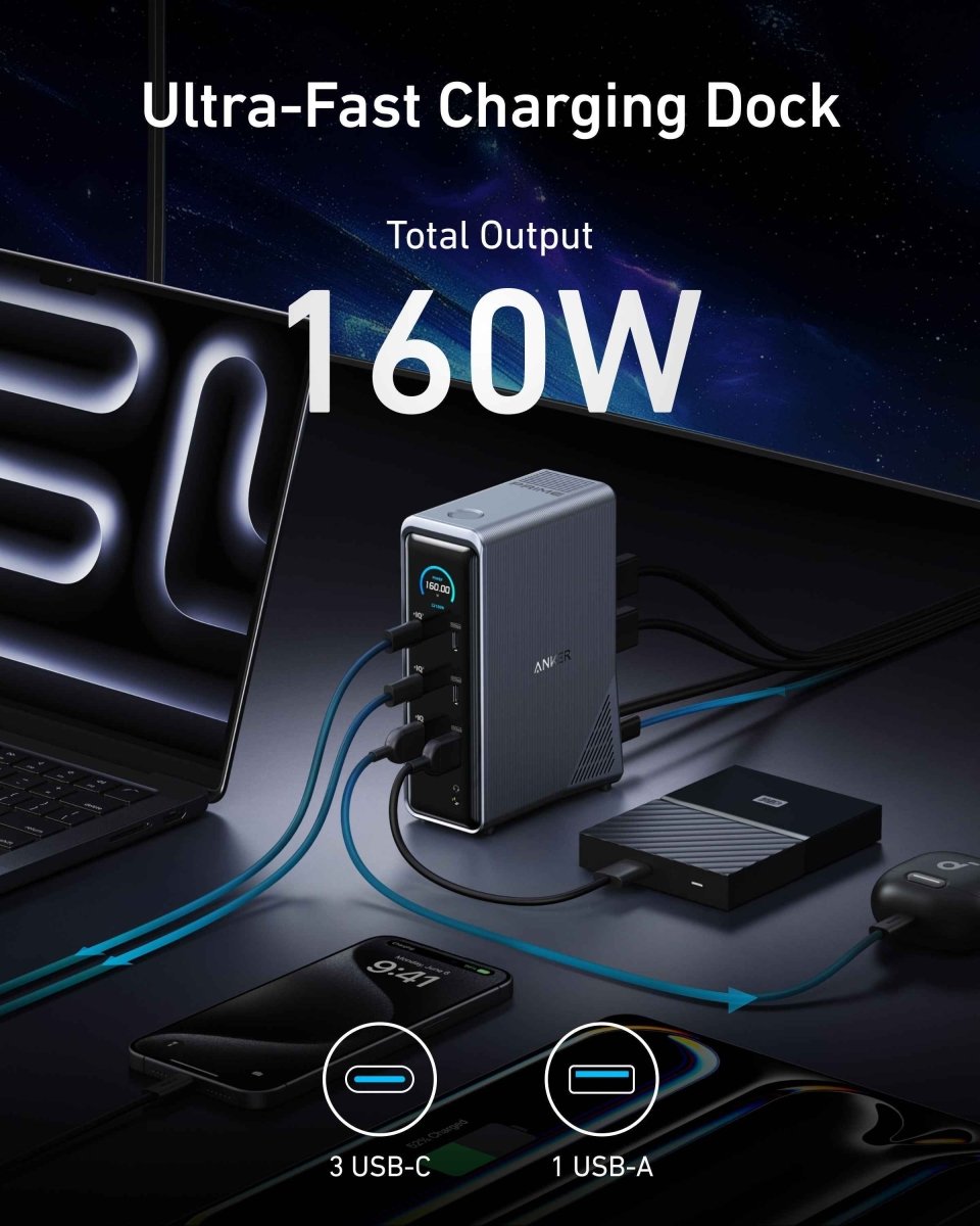 Anker Prime Charging Docking Station (14 - in - 1, Dual Display, 160W) - Cartsfy Inc.
