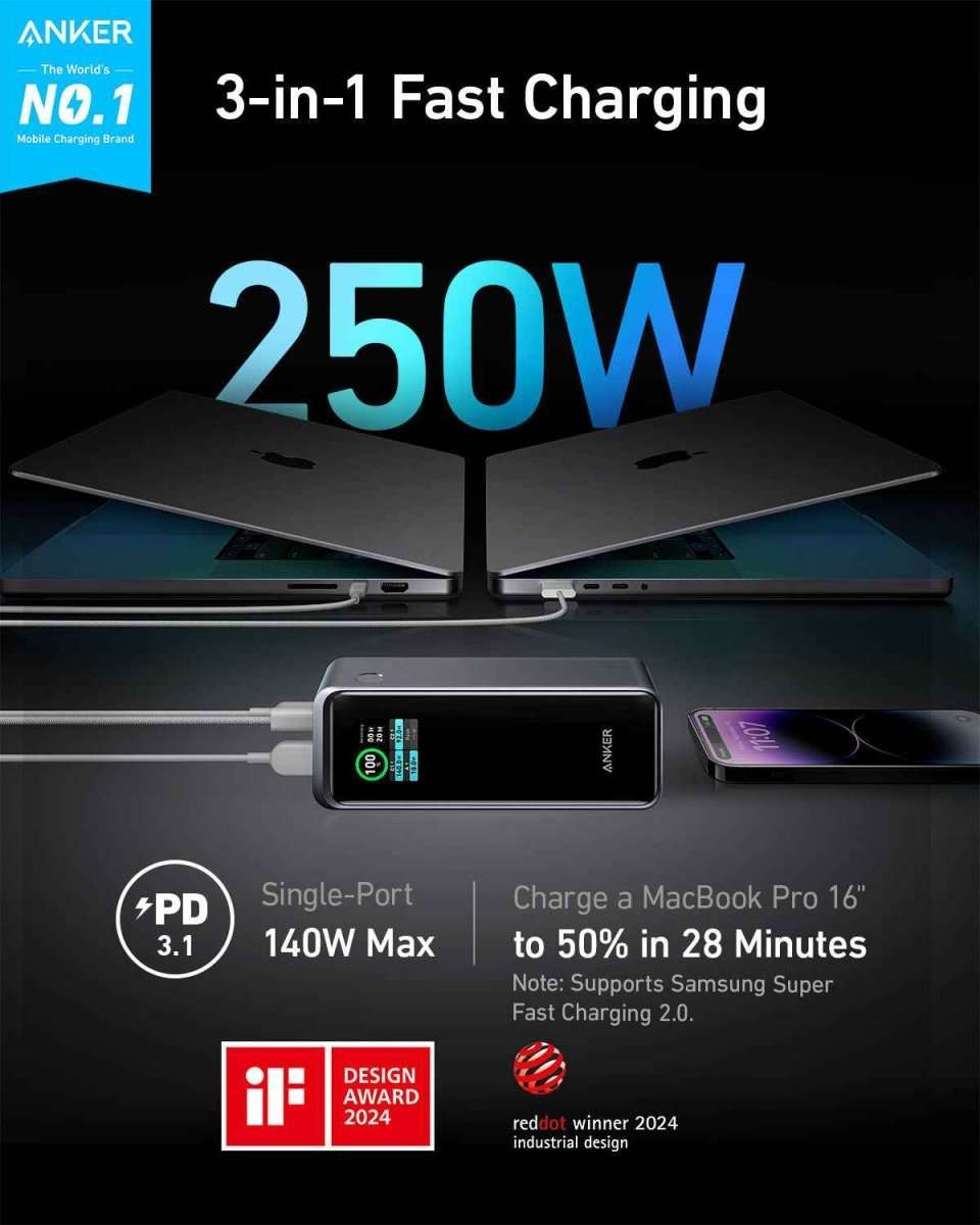 Anker Prime Power Bank (27K, 250W) Cartsfy Inc.