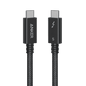 Black Thunderbolt 5 cable with two USB-C connectors, braided jacket