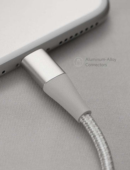 Silver aluminum-alloy connector sleeve with braided cable