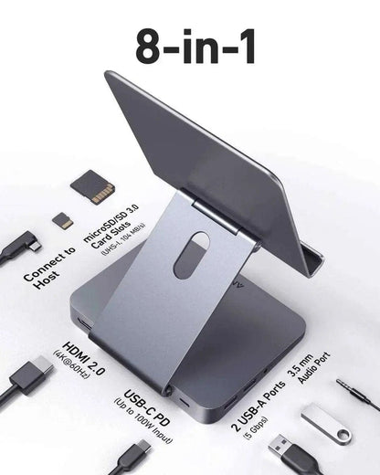 Anker USB-C Hub (8-in-1, Tablet Stand) Anker Gray Gray-
