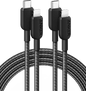Anker USB-C to Lightning cable, 2-pack with braided black cords and USB-C/Lightning ends