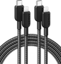 Anker USB-C to Lightning cable, 2-pack with braided black cords and USB-C/Lightning ends