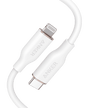 White USB-C to Lightning cable with Lightning and USB-C connectors.
