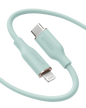 Anker USB-C to Lightning cable, mint green silicone with USB-C and Lightning connectors
