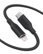 Anker USB-C to Lightning cable, black silicone jacket, USB-C and Lightning connectors