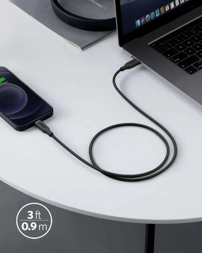 Anker USB-C to Lightning Cable (Flow, Silicone) Anker 3ft / Midnight Black 3ft / Cloud White 3ft / Misty Blue 3ft / Midnight Black-3ft / Cloud White-3ft / Misty Blue-3ft / Mint Green-3ft / Lavender Grey-3ft / Lilac Purple-6ft / Midnight Black-6ft / Cloud White-6ft / Misty Blue-6ft / Mint Green-6ft / Lavender Grey-6ft / Lilac Purple-