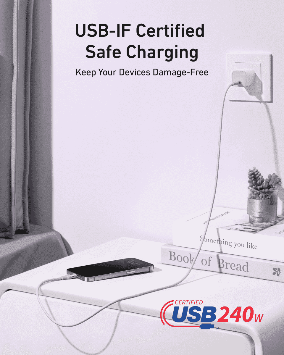 Anker USB-C to USB-C Cable (3 ft / 6 ft, 240W, Upcycled-Braided) Cartsfy Inc.