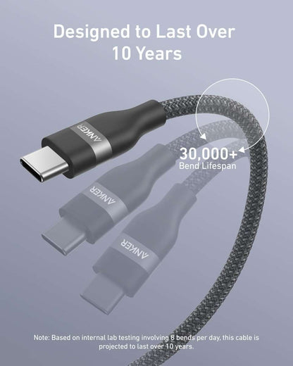 Anker USB-C to USB-C Cable (3 ft / 6 ft, 240W, Upcycled-Braided) Cartsfy Inc.