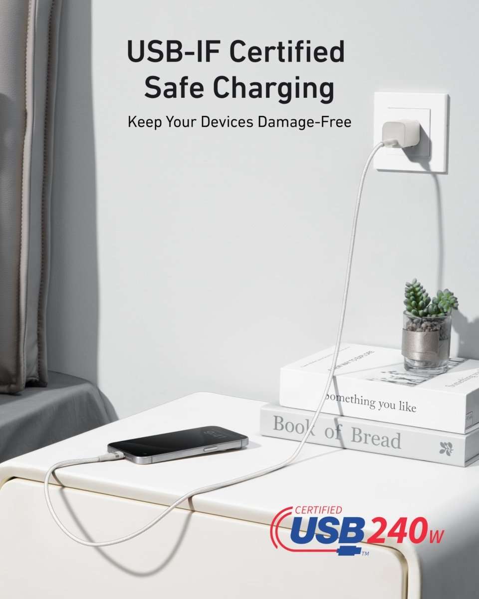 Anker USB-C to USB-C Cable (3 ft / 6 ft, 240W, Upcycled-Braided) Cartsfy Inc.