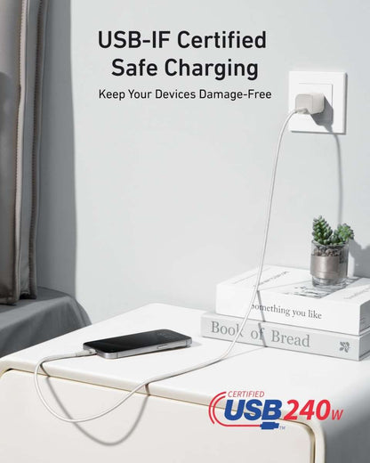 Anker USB-C to USB-C Cable (3 ft / 6 ft, 240W, Upcycled-Braided) Cartsfy Inc.