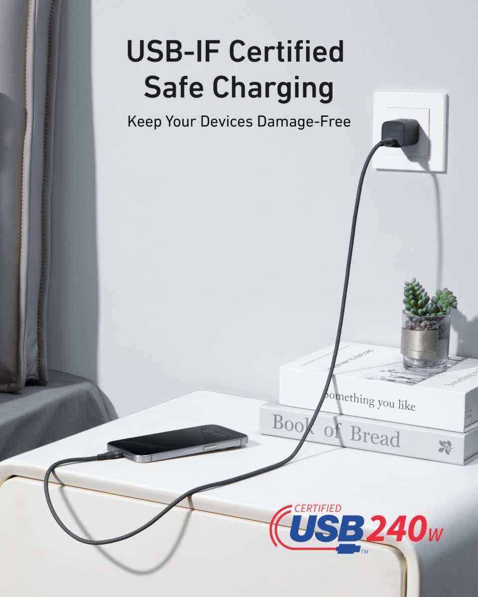 Anker USB-C to USB-C Cable (3 ft / 6 ft, 240W, Upcycled-Braided) Cartsfy Inc.