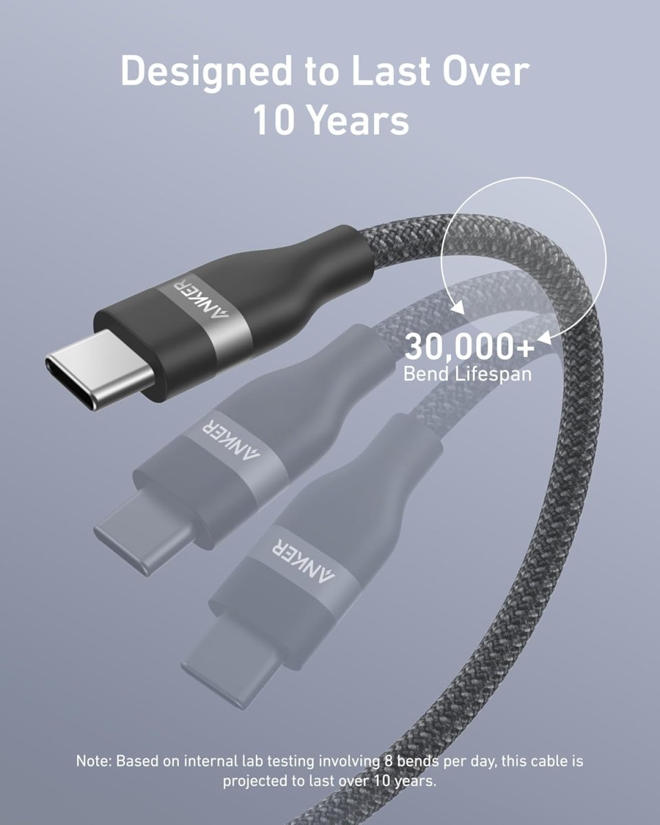 Anker USB - C to USB - C Cable (3 ft / 6 ft, 240W, Upcycled - Braided) - Cartsfy Inc.