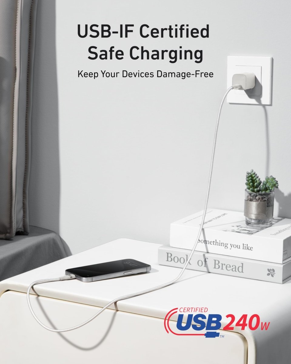 Anker USB - C to USB - C Cable (3 ft / 6 ft, 240W, Upcycled - Braided) - Cartsfy Inc.