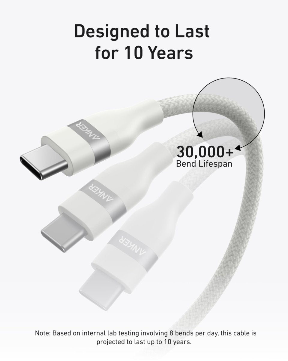 Anker USB - C to USB - C Cable (3 ft / 6 ft, 240W, Upcycled - Braided) - Cartsfy Inc.