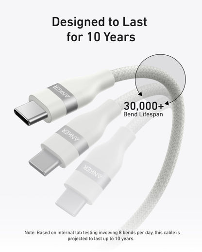 Anker USB - C to USB - C Cable (3 ft / 6 ft, 240W, Upcycled - Braided) - Cartsfy Inc.