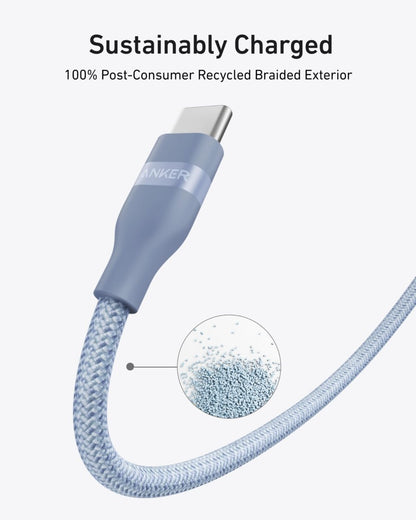 Anker USB - C to USB - C Cable (3 ft / 6 ft, 240W, Upcycled - Braided) - Cartsfy Inc.