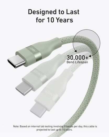 Anker USB - C to USB - C Cable (3 ft / 6 ft, 240W, Upcycled - Braided) - Cartsfy Inc.
