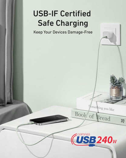 Anker USB - C to USB - C Cable (3 ft / 6 ft, 240W, Upcycled - Braided) - Cartsfy Inc.