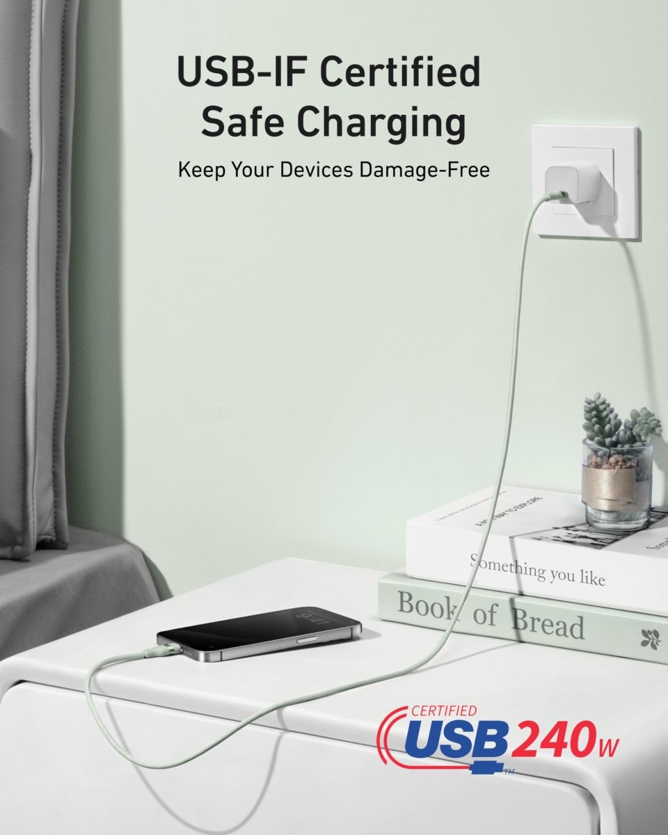 Anker USB - C to USB - C Cable (3 ft / 6 ft, 240W, Upcycled - Braided) - Cartsfy Inc.