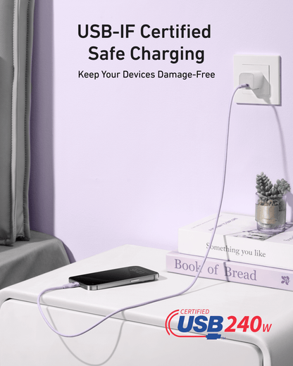 Anker USB - C to USB - C Cable (3 ft / 6 ft, 240W, Upcycled - Braided) - Cartsfy Inc.