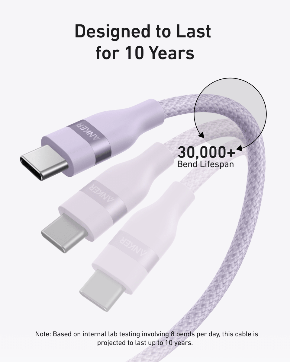 Anker USB - C to USB - C Cable (3 ft / 6 ft, 240W, Upcycled - Braided) - Cartsfy Inc.