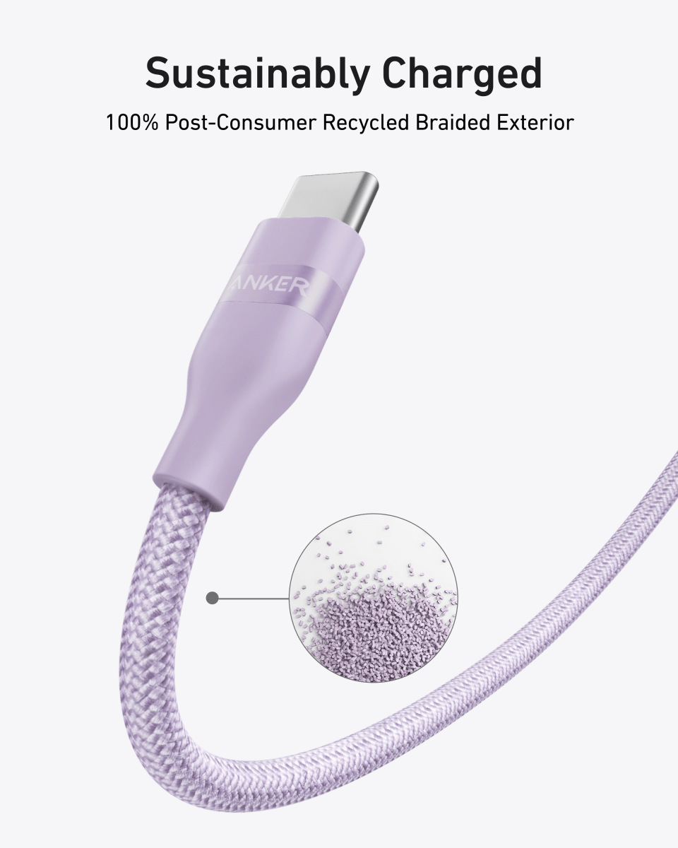 Anker USB - C to USB - C Cable (3 ft / 6 ft, 240W, Upcycled - Braided) - Cartsfy Inc.