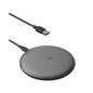 Anker wireless charging pad with USB cable, dark gray round base and indicator light