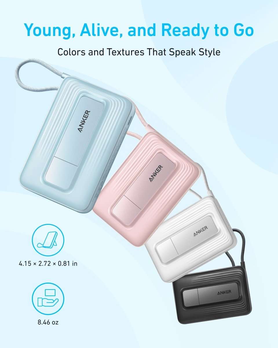 Anker Zolo Magnetic Power Bank (10K, 30W, Built-in USB-C Cable) Cartsfy Inc.